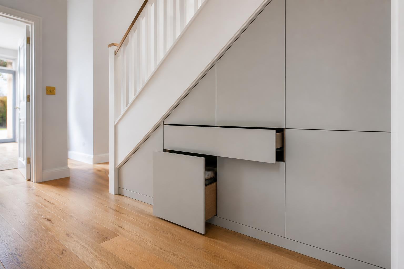 Under-stairs Storage by Birch Bespoke Interiors